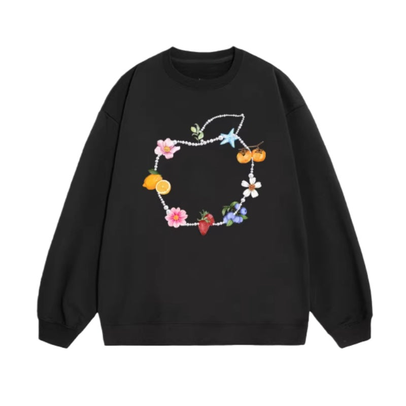Designer Pearl Apple Print Sweatshirt