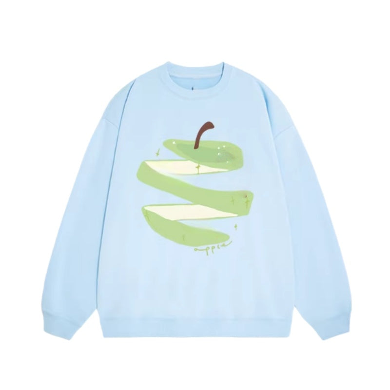 Cute Designer Apple Print Sweatshirt