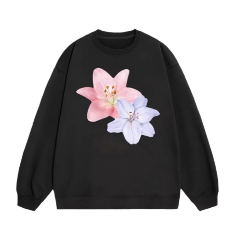 Elegant Floral Print Sweatshirt