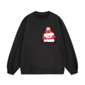 Black Christmas Puppy Print Sweatshirt